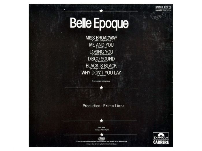 Виниловая пластинка BELLE EPOQUE ‎– Black Is Black, 1977 (LP)
