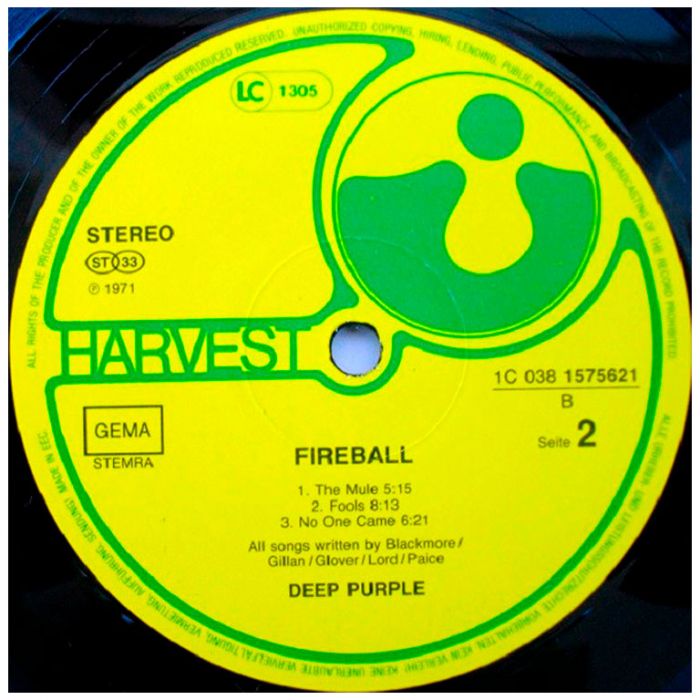 Виниловая пластинка DEEP PURPLE ‎– Fireball, 1971 (LP, Reissue 1984)