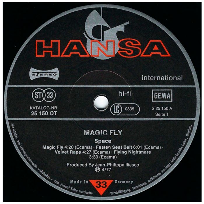 Виниловая пластинка SPACE – Magic Fly, 1977 (LP)