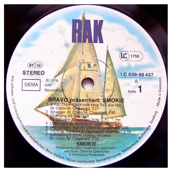 Виниловая пластинка SMOKIE – Bravo Präsentiert Smokie, 1976 (LP)