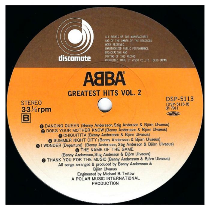 Виниловая пластинка ABBA ‎– Greatest Hits Vol. 2, 1979 (LP)