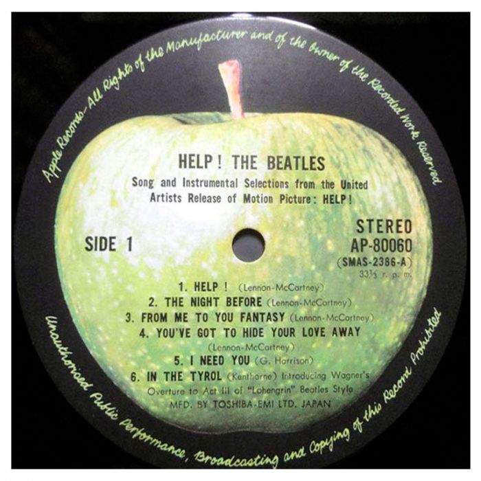 Виниловая пластинка THE BEATLES ‎– Help! (Original Motion Picture Soundtrack), 1965/1974 (LP)