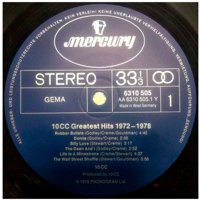 Виниловая пластинка 10CC ‎– Greatest Hits 1972-1978, 1979 (LP)