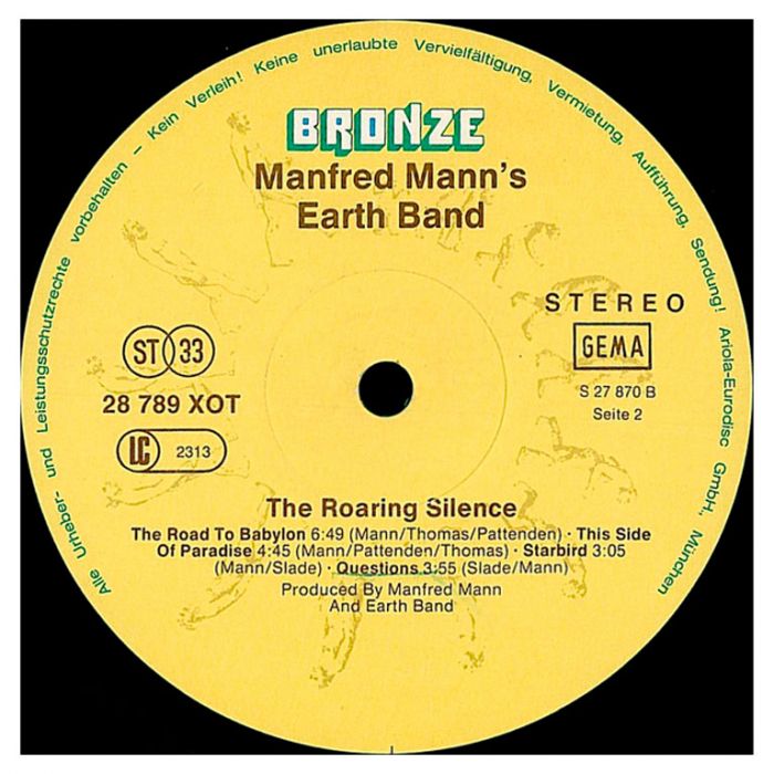 Виниловая пластинка MANFRED MANN'S EARTH BAND ‎– The Roaring Silence, 1976/1977 (LP)