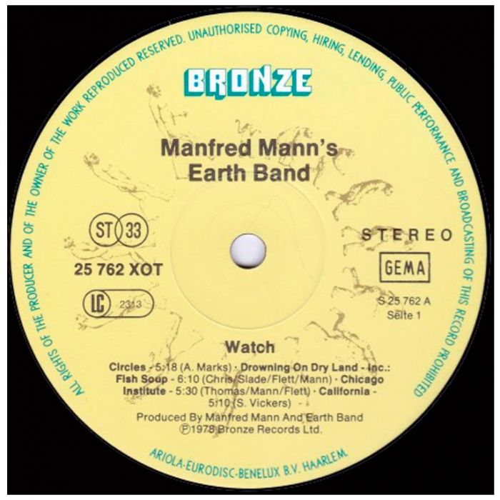 Виниловая пластинка MANFRED MANN'S EARTH BAND ‎– Watch, 1978 (LP)