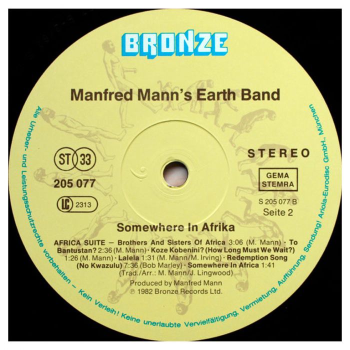 Виниловая пластинка MANFRED MANN'S EARTH BAND ‎– Somewhere In Afrika, 1982 (LP)