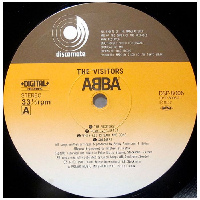 Виниловая пластинка ABBA ‎– The Visitors, 1981 (LP)