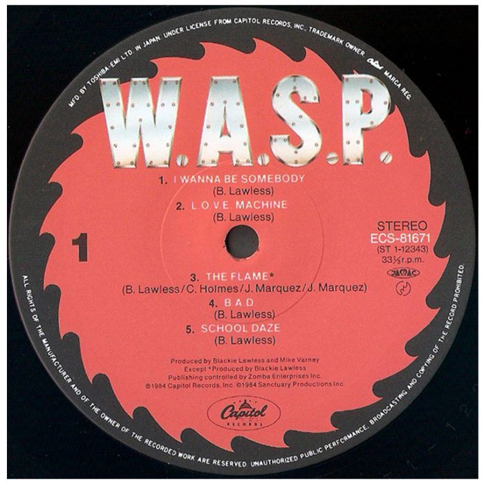 Виниловая пластинка W.A.S.P. ‎– W.A.S.P., 1984 (LP)
