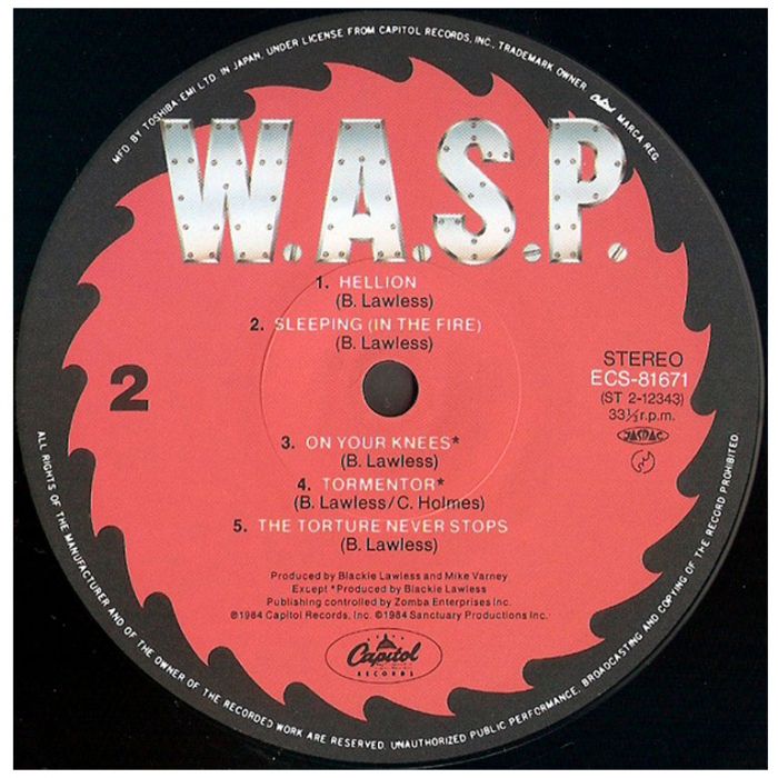 Виниловая пластинка W.A.S.P. ‎– W.A.S.P., 1984 (LP)