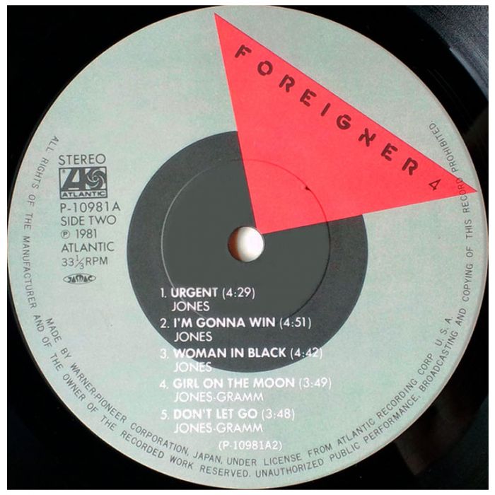 Виниловая пластинка FOREIGNER ‎– 4, 1981 (LP)