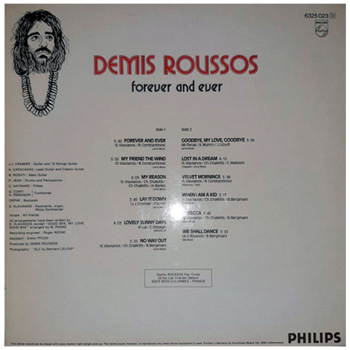 Виниловая пластинка DEMIS ROUSSOS ‎– Forever And Ever, 1973 (LP)