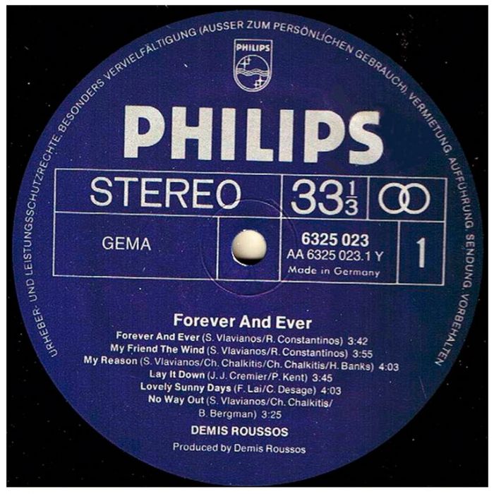 Виниловая пластинка DEMIS ROUSSOS ‎– Forever And Ever, 1973 (LP)