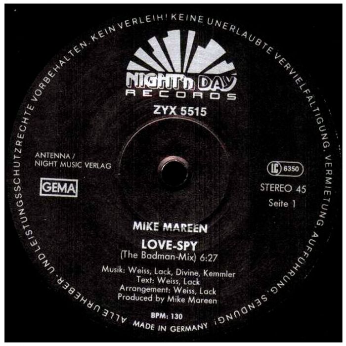 Виниловая пластинка MIKE MAREEN ‎– Love-Spy, 1986 (EP, Maxi-Single)