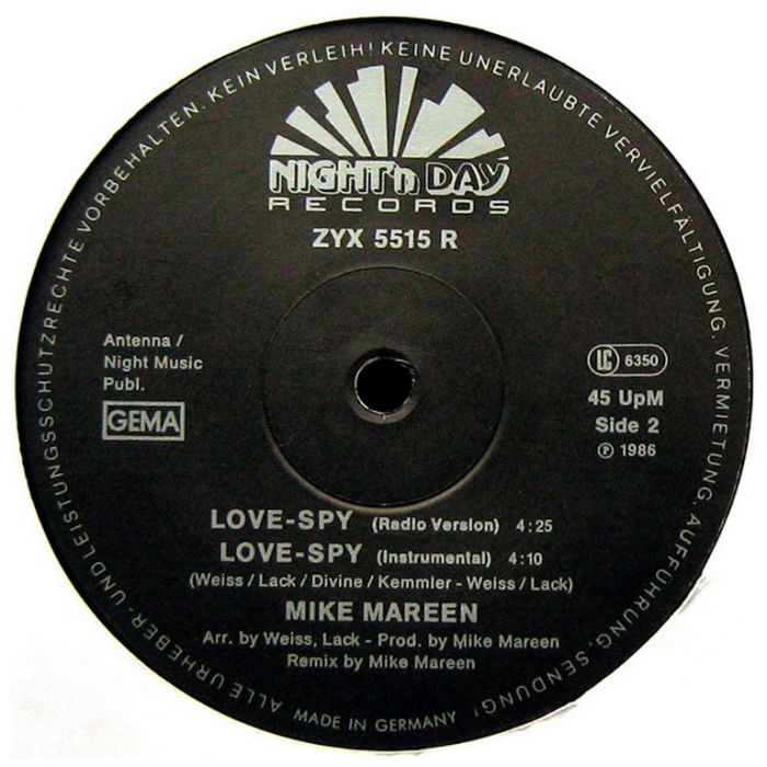 Виниловая пластинка MIKE MAREEN ‎– Love-Spy, 1986 (EP, Night Mix Maxi-Single)
