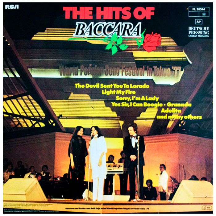 Виниловая пластинка BACCARA ‎– The Hits Of Baccara, 1978 (LP)