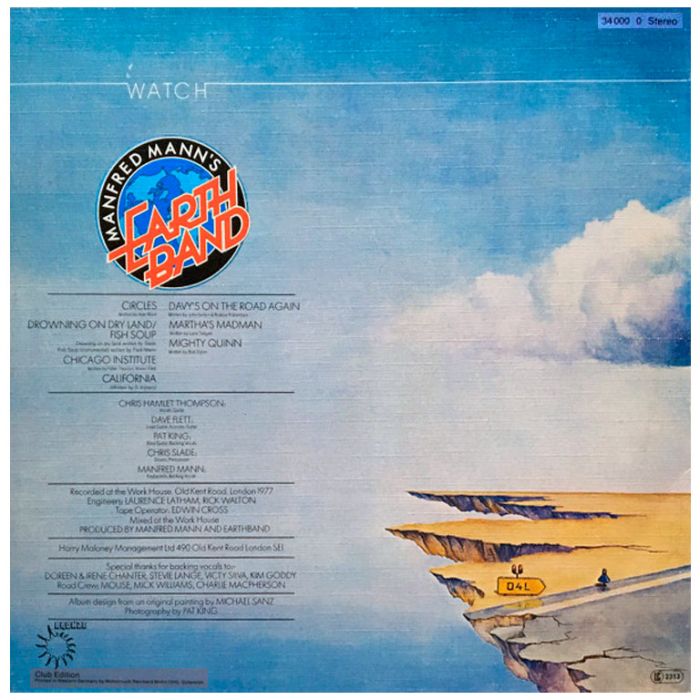 Виниловая пластинка MANFRED MANN'S EARTH BAND ‎– Watch, 1978 (LP, Club Edition)
