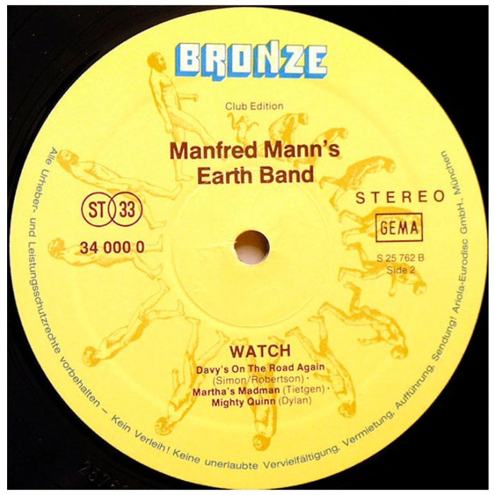 Виниловая пластинка MANFRED MANN'S EARTH BAND ‎– Watch, 1978 (LP, Club Edition)