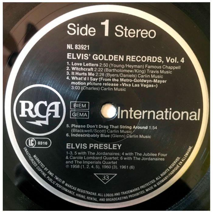 Виниловая пластинка ELVIS PRESLEY - Elvis' Gold Records - Volume 4, 1968 (LP)