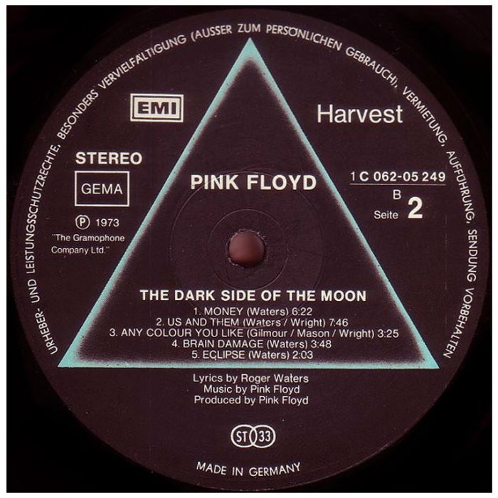 Виниловая пластинка PINK FLOYD ‎– The Dark Side Of The Moon, 1973 (LP)