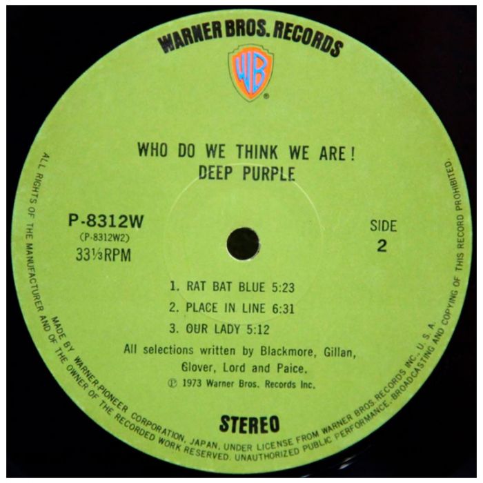 Виниловая пластинка DEEP PURPLE ‎– Who Do We Think We Are, 1973 (LP)