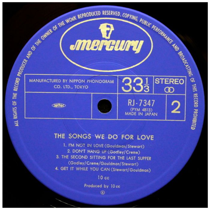 Виниловая пластинка 10CC ‎– The Songs We Do For Love, 1978 (LP)