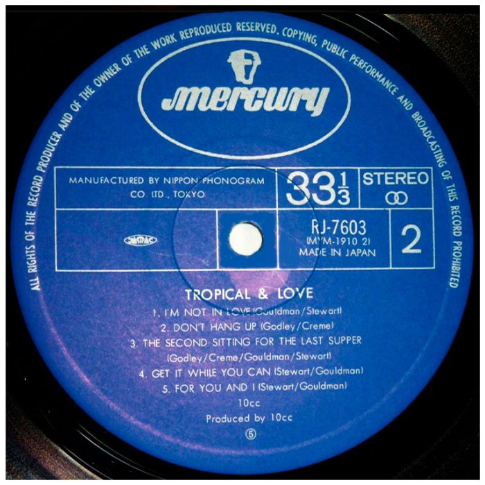 Виниловая пластинка 10CC ‎– Tropical & Love, 1979 (LP)