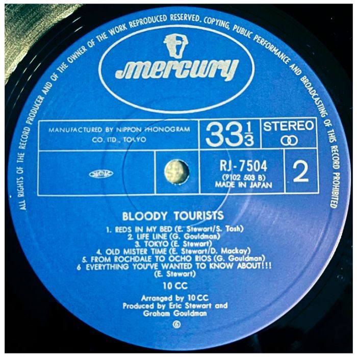 Виниловая пластинка 10CC ‎– Bloody Tourists, 1978 (LP)