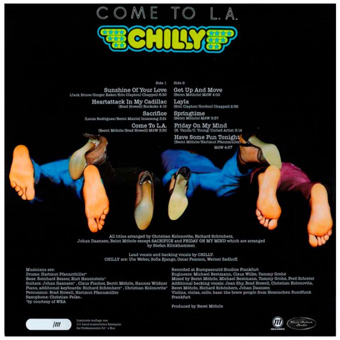 Виниловая пластинка CHILLY – Come To L.A., 1979 (LP, Remastered 2019, Limited Edition)