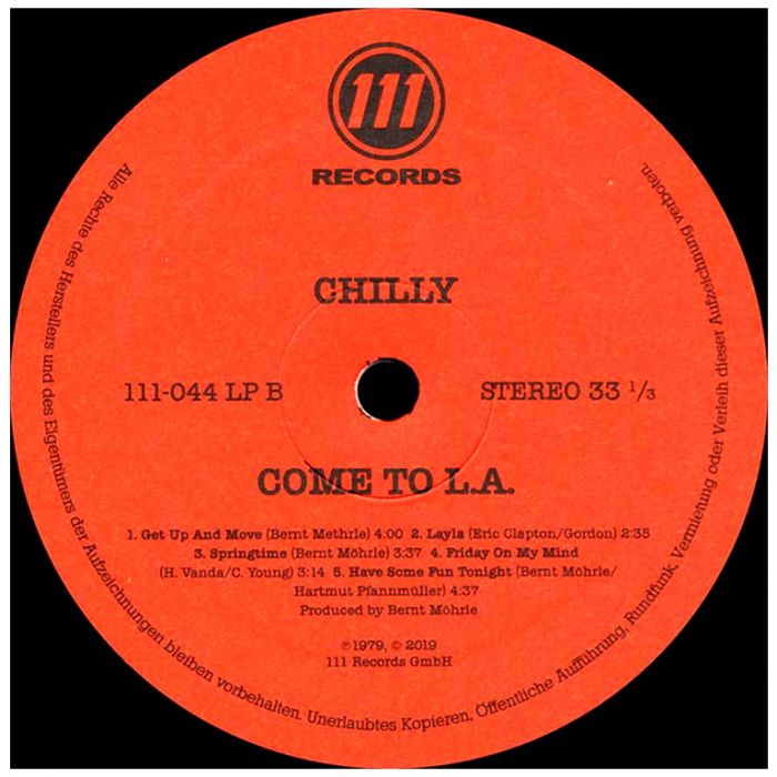 Виниловая пластинка CHILLY – Come To L.A., 1979 (LP, Remastered 2019, Limited Edition)