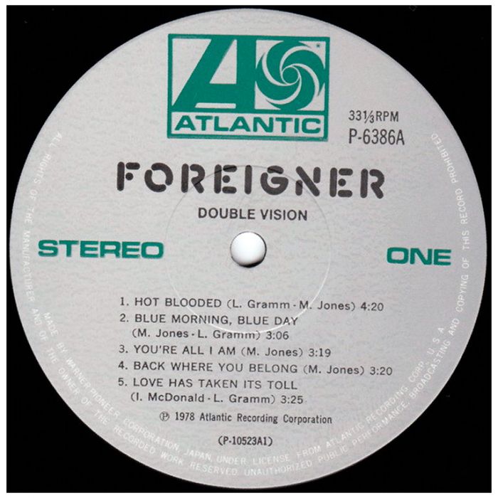 Виниловая пластинка FOREIGNER ‎– Double Vision, 1978 (LP, Reissue 1980)
