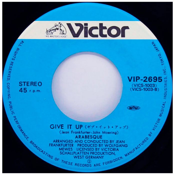 Виниловая пластинка ARABESQUE ‎– Fly High Little Butterfly / Give It Up, 1979 (SP, Single)
