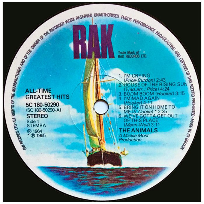 Виниловая пластинка THE ANIMALS ‎– All-Time Greatest Hits, 1976 (2LP)