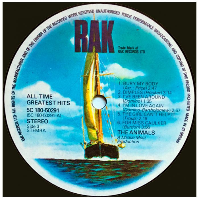 Виниловая пластинка THE ANIMALS ‎– All-Time Greatest Hits, 1976 (2LP)