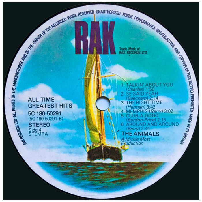 Виниловая пластинка THE ANIMALS ‎– All-Time Greatest Hits, 1976 (2LP)
