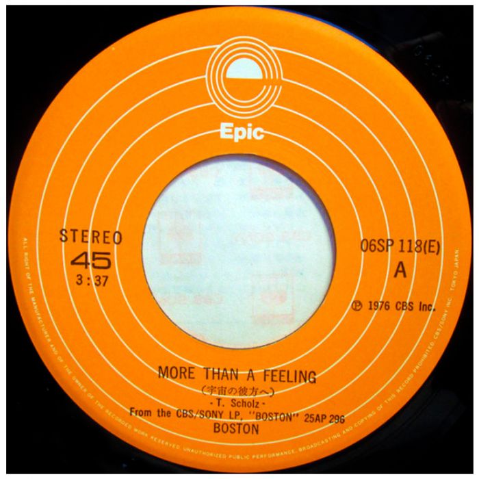 Виниловая пластинка BOSTON ‎– More Than A Feeling, 1976 (SP)