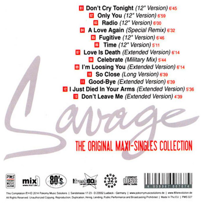 Компакт диск SAVAGE ‎– The Original Maxi-Singles Collection, 2014 (CD, Compilation, Remastered, Unofficial Release 2023)