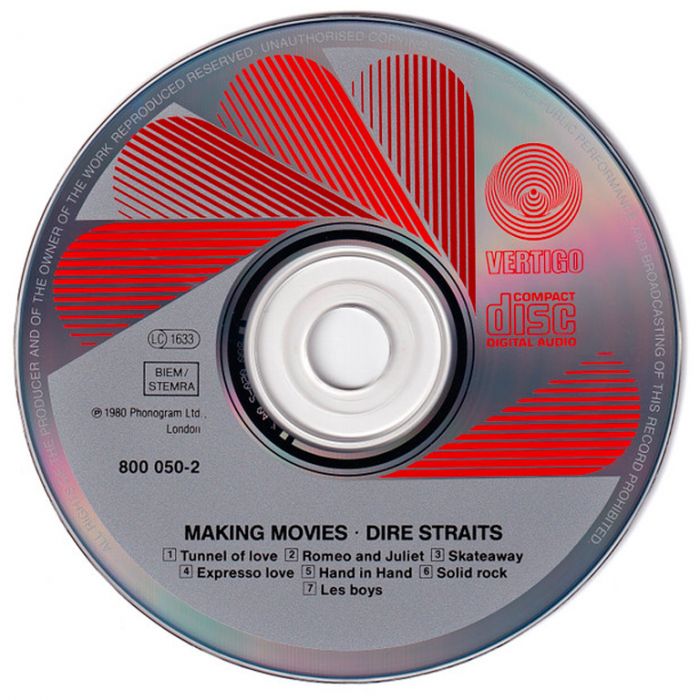 Компакт диск DIRE STRAITS – Making Movies, 1980 (CD, Reissue, Remastered, Unofficial Release 1996)
