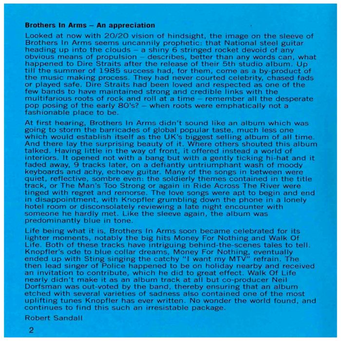 Компакт диск DIRE STRAITS – Brothers In Arms, 1985 (CD, Reissue, Remastered, Unofficial Release 1996)