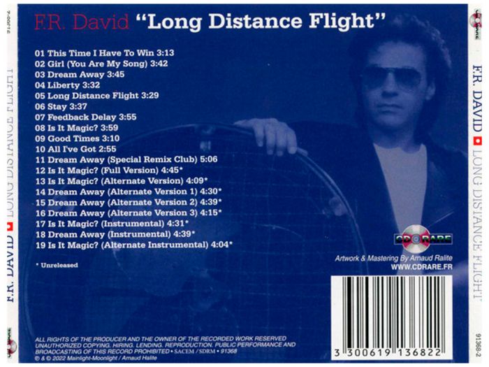 Компакт диск F.R.DAVID ‎– Long Distance Flight, 1984 (CD, Remastered, Unofficial Release 2022)