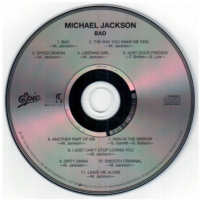 Компакт диск MICHAEL JACKSON ‎– Bad, 1987 (CD, Reissue, Remastered, Unofficial Release 2014)