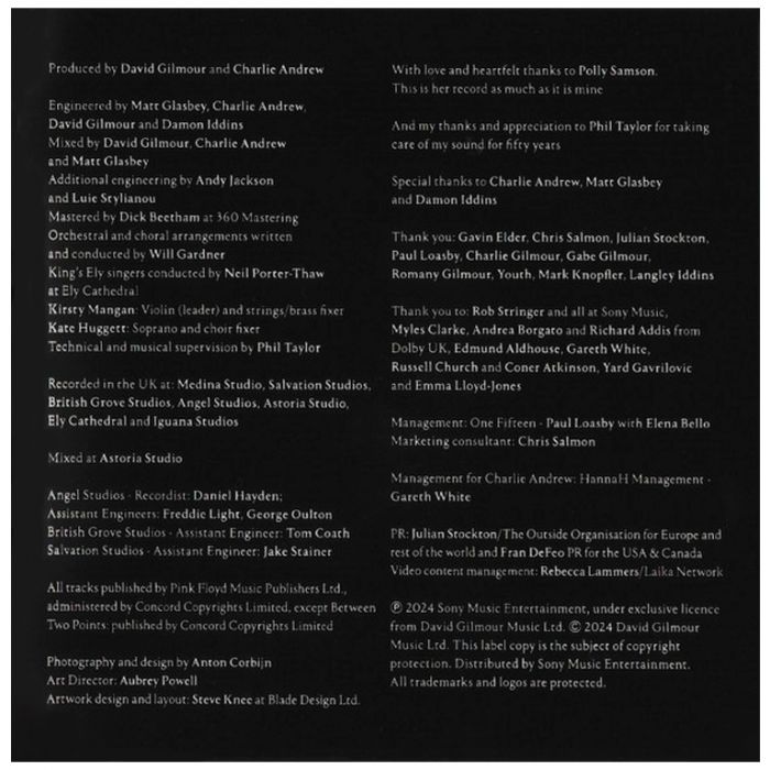 Компакт диск DAVID GILMOUR (PINK FLOYD) – Luck And Strange, 2024 (CD, Unofficial Release)