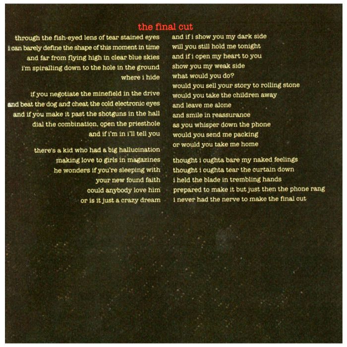 Компакт диск PINK FLOYD – The Final Cut, 1983 (CD, Reissue, Remastered, Unofficial Release 2011)