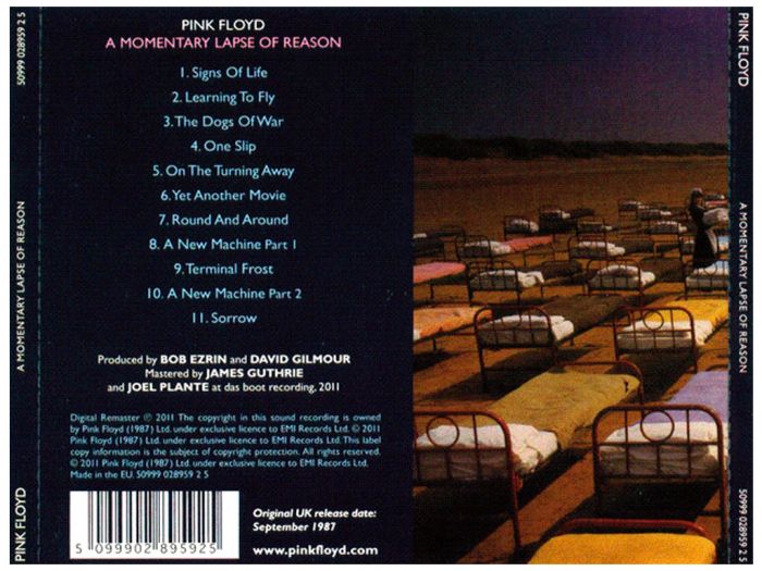 Компакт диск PINK FLOYD – A Momentary Lapse Of Reason, 1987 (CD, Reissue, Remastered, Unofficial Release 2011)