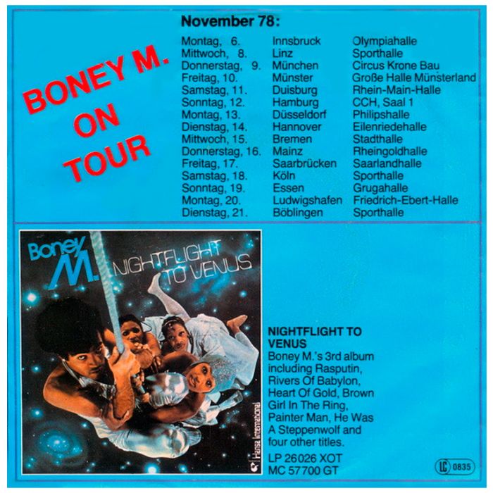 Виниловая пластинка BONEY M ‎– Rasputin / Painter Man, 1978 (SP, Single)