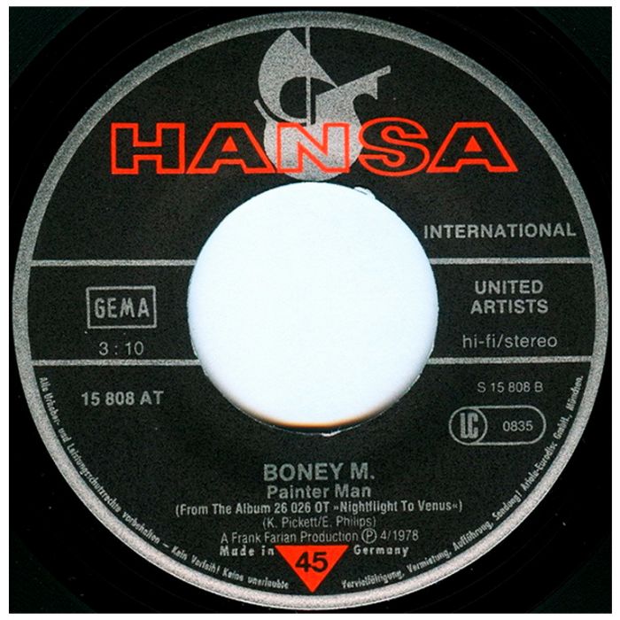 Виниловая пластинка BONEY M ‎– Rasputin / Painter Man, 1978 (SP, Single)