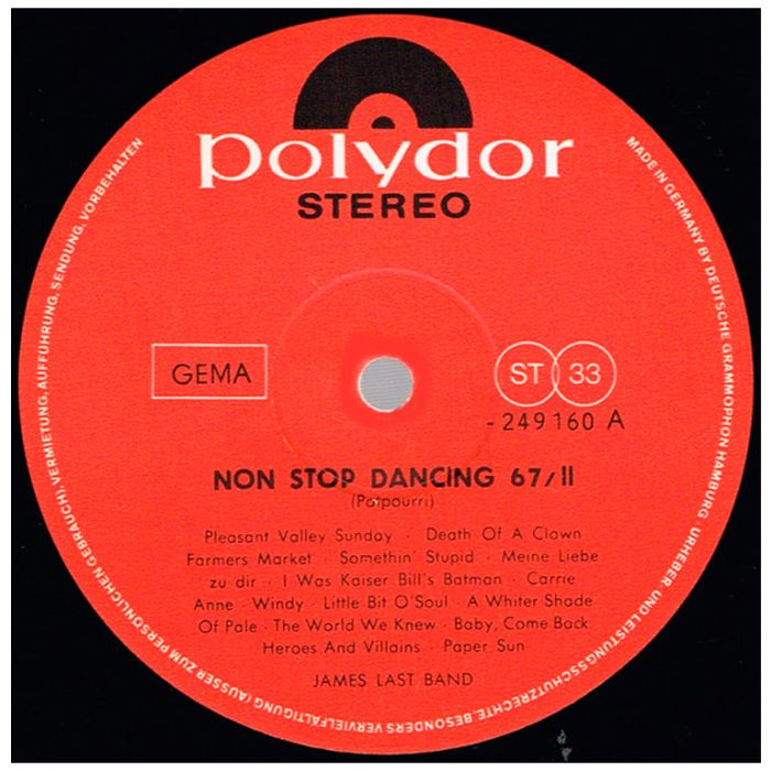 Виниловая пластинка JAMES LAST BAND ‎– Non Stop Dancing '67/2, 1967 (LP)