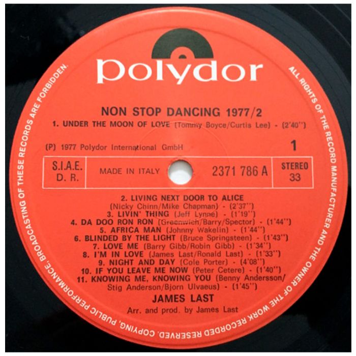 Виниловая пластинка JAMES LAST ‎– Non Stop Dancing '77/2, 1977 (LP)