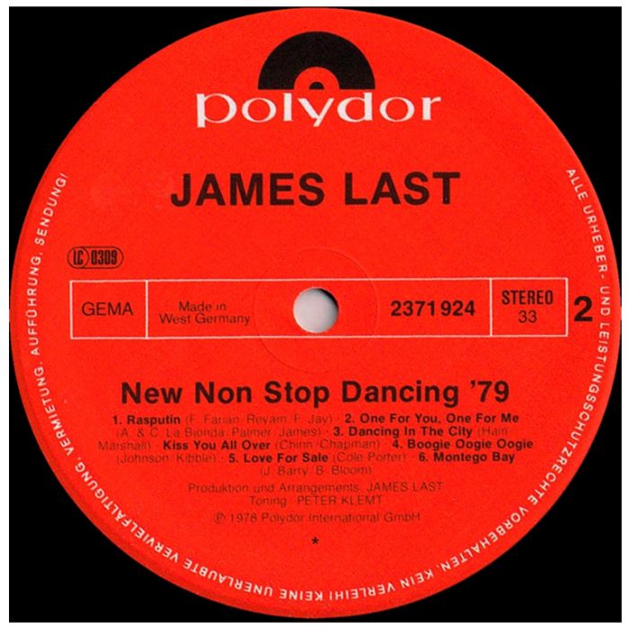 Виниловая пластинка JAMES LAST ‎– Non Stop Dancing '79, 1979 (LP)