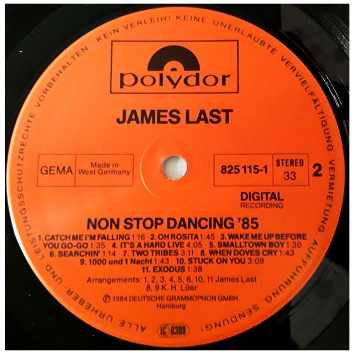 Виниловая пластинка JAMES LAST ‎– Non Stop Dancing '85, 1985 (LP)
